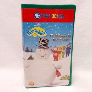 Teletubbies 2000 Christmas in the Snow 2-Tapes in RARE double green clamshell